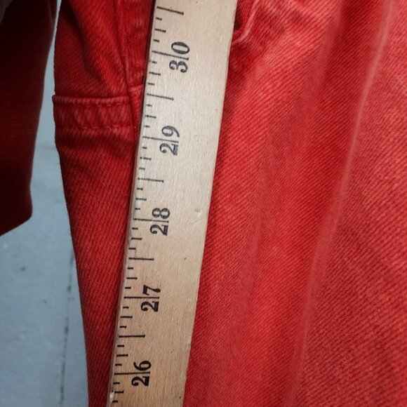 The Ragged Priest Butt Cut Mom Jeans Women's 26 Red Orange Cougar Torn Crop NEW - Picture 16 of 16